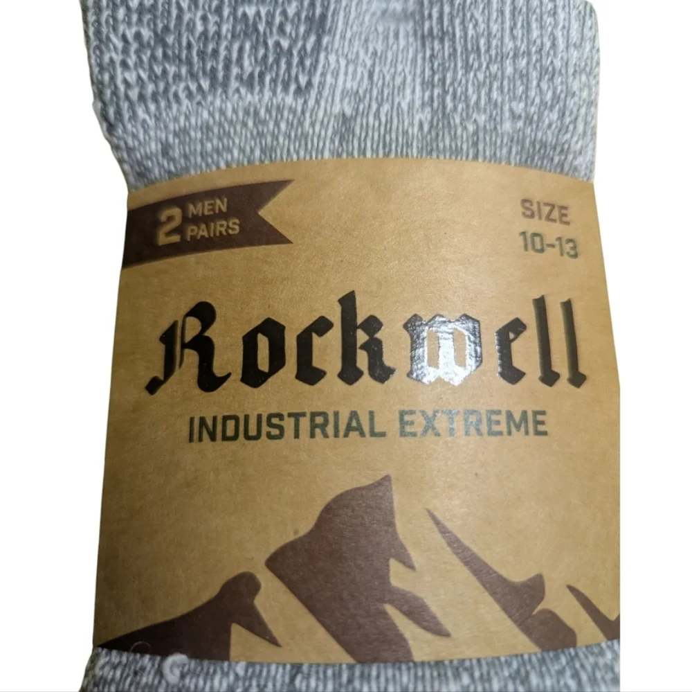 Rockwell Industrial Extreme Socks Mens 10-13 Gray Wool Blend